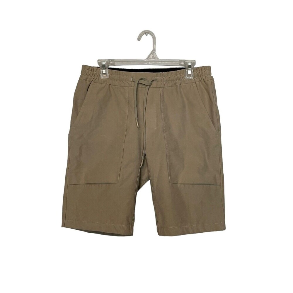 Lululemon Shorts Mens Medium Khaki Bowline Athletic Stretch Gym Workout 10"